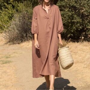 Go Gently Nation Woven House Dress Hazelnut Women’s Size Small